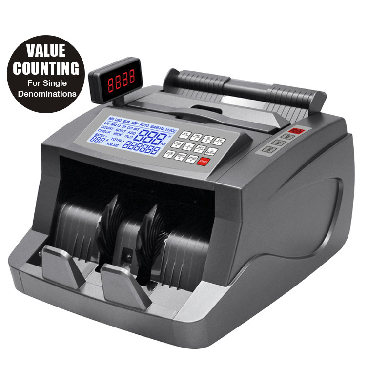 LCD IR DD Cash Counting Money Counter Machines 1500 Pcs/Min External Display SGD